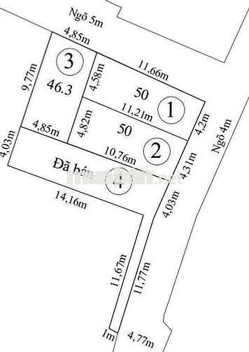 Đất 50m2 ngang 4,3m ngõ ô tô 5m giá chỉ 1,28 tỷ đồng