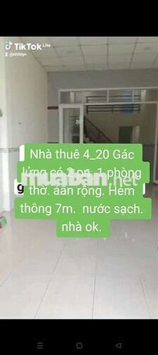 Nhà thuê mặt  tiền 4_20 Gác lửng pn.  Ấp 6 xã Tân vĩnh lộc B 