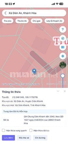 DA134 Bán đất hẻm oto thôn Võ Kiện xã Diên An cũ