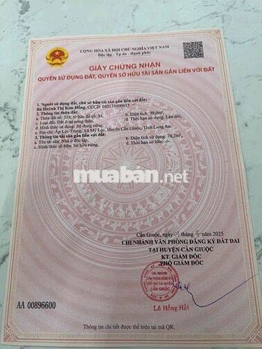 Nhà Mới 5 x 20m Ngay Lộc Mỹ Lộc 2 Phòng Ngủ Đường ÔTô . Sổ Hoàn Công
