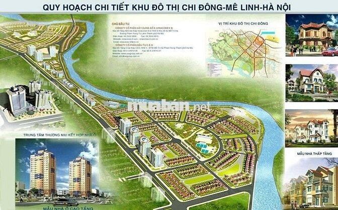 Bán đất thổ cư dự án Khu đô thị Chi Đông, Xã Quang Minh, Hà Nội