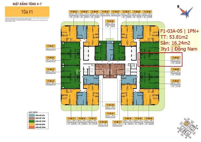 Sun FourS Tower - Độc quyền căn góc 2PN 61m2, giá gốc CĐT, Bao Check