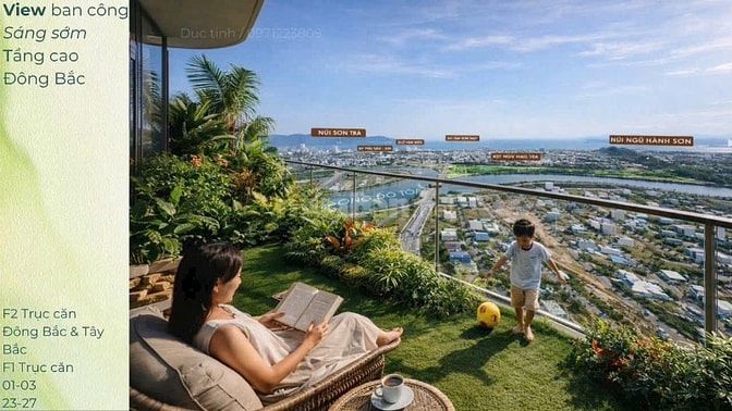Sun FourS Tower - Độc quyền căn góc 2PN 61m2, giá gốc CĐT, Bao Check