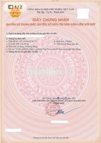 CẦN BÁN GẤP – ĐẤT MẶT ĐƯỜNG HỢP ĐỨC, ĐỒ SƠN – GIÁ CỰC TỐT VỊ TRÍ VÀNG