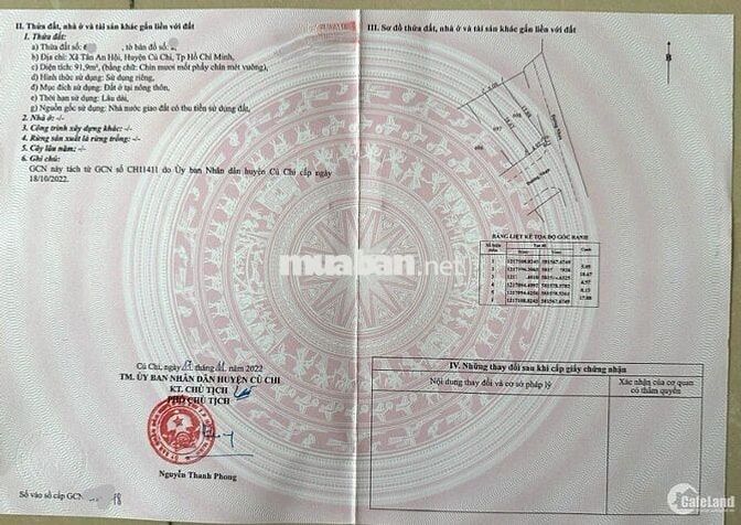 Bán gấp lô đất 92m² giá 950tr ngay đường Nguyễn Văn Hoài xã Tân An Hội