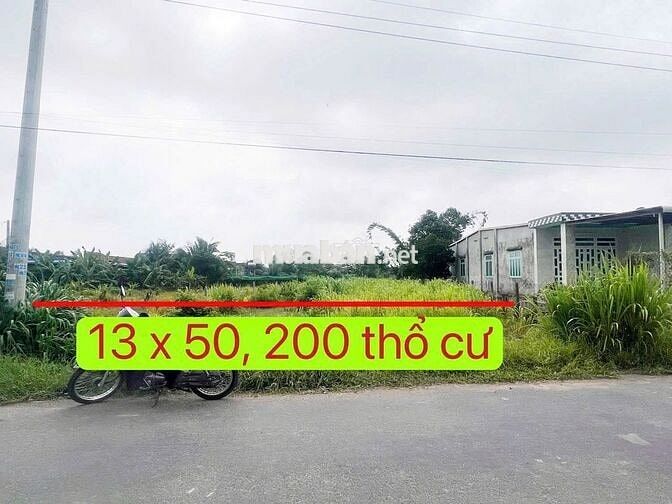 13 x 50, 200 thổ cư  sát khu Khu công nghiệp  Phước Đông - Tây Ninh