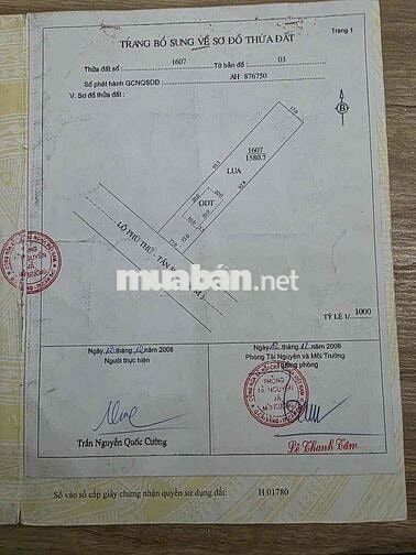 bán đất thổ cư mặt tiền 17m đường Trương Vĩnh Nguyên