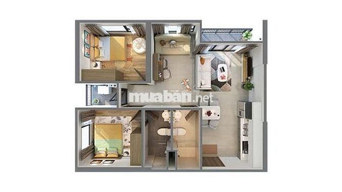 Bán Căn 2N2VS+ 64 vinhomes smart city. Giá chỉ 6,3 tỷ