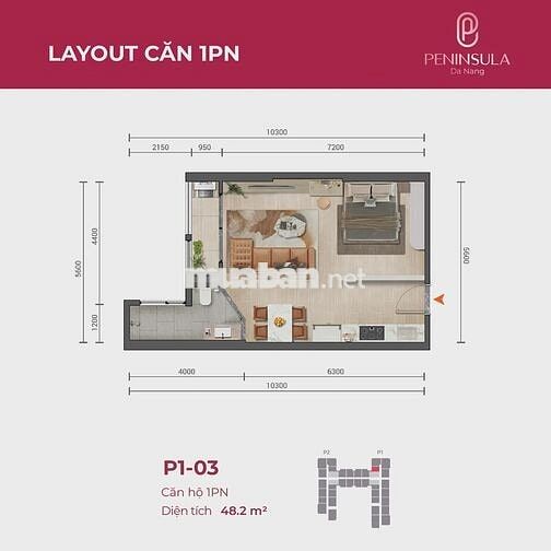 CỰC HIẾM CĂN 1 PN PENINSULA TẦNG CAO GIÁ CHỈ 3 TỶ