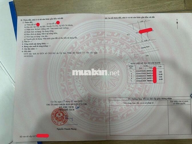 BÁN ĐẤT ĐƯỜNG NGUYỄN VĂN KHẠ TÂN AN HỘI CỦ CHI 80M2 1TỶ1 SỔ HỒNG RIÊNG