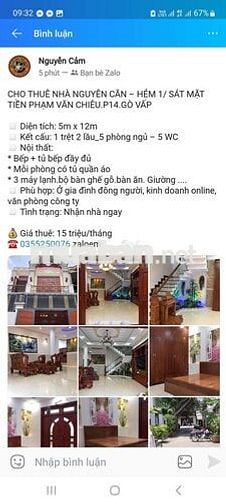 cho thuê nhà mới sạch sẽ Gò Vấp 