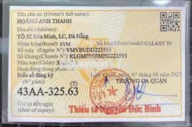 SYM Galaxy 50cc 2023 Xanh đen 16.000km