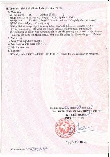 Bán nhanh đất xã Phạm Văn Cội đường 500, DT 324m². Giá 1 tỷ 990 triệu
