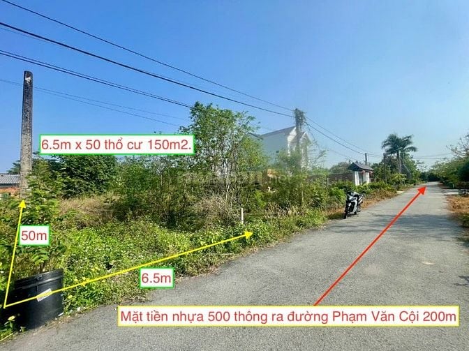 Bán nhanh đất xã Phạm Văn Cội đường 500, DT 324m². Giá 1 tỷ 990 triệu