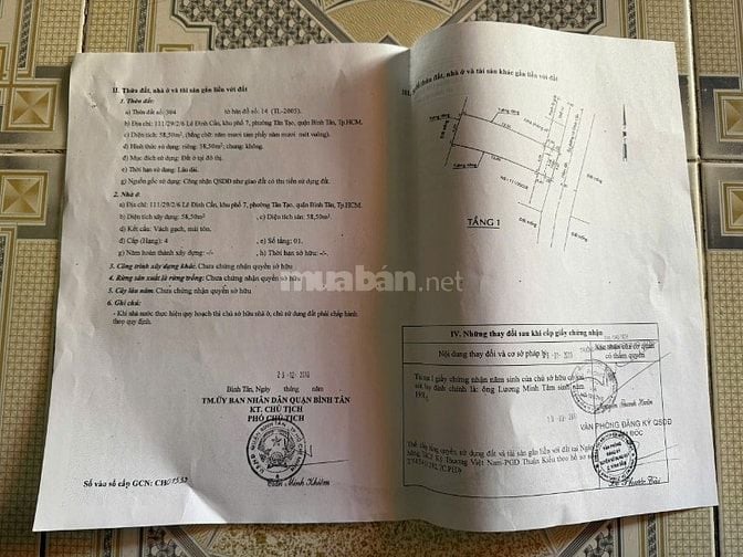 Cần bán gấp giảm giá - Nhà hẻm 111 Lê Đình Cẩn, P Tân Tạo