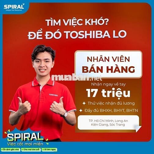 KHÁNH HÒA TUYỂN NHÂN VIÊN BÁN HÀNG THỜI VỤ TOSHIBA