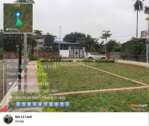Cần bay đất tại Xã Hòa Lạc, 100m2, 3x triệu / m2, x tiểu học !!!