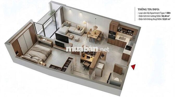 CĂN 1BR+ THIẾT KẾ THÀNH 2PN RẺ NHẤT THỊ TRƯỜNG, CHIẾT KHẤU 27.5%