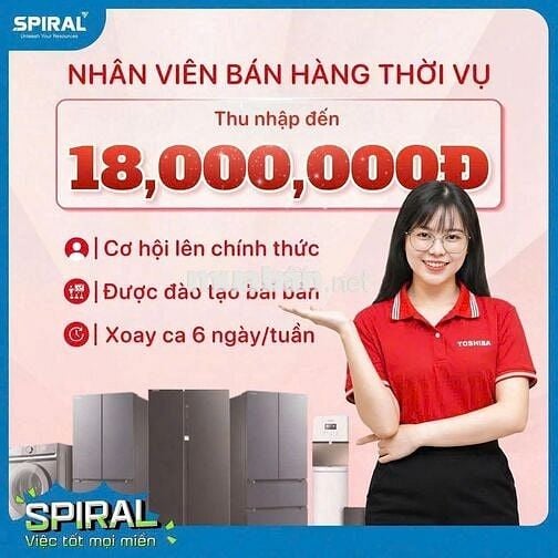 GIA LAI - TOSHIBA TUYỂN NHÂN VIÊN BÁN HÀNG THỜI VỤ
