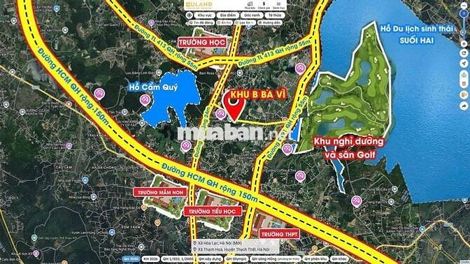  Lô đất Ba Vì DT 100m2, mặt tiền 8m, giá 900tr, sổ đỏ bao sang tên,