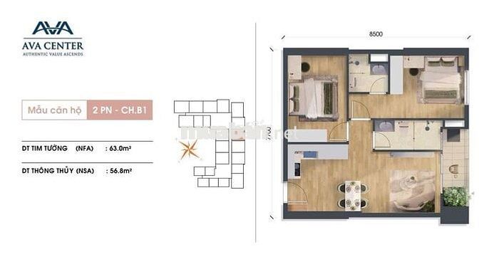 Căn hộ AVA center, QL13, 38tr/m2, tặng full nội thất