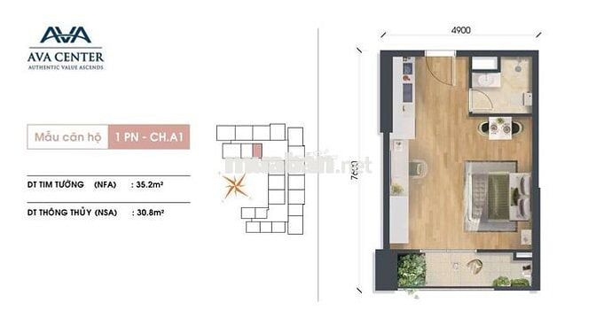 Căn hộ AVA center, QL13, 38tr/m2, tặng full nội thất