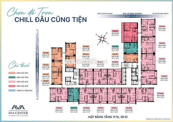 Căn hộ AVA center, QL13, 38tr/m2, tặng full nội thất