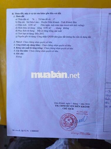 Bán hơn 6000 m đất trồng . oto và trụ điện lên tận đất giá chỉ 1 tỉ 3