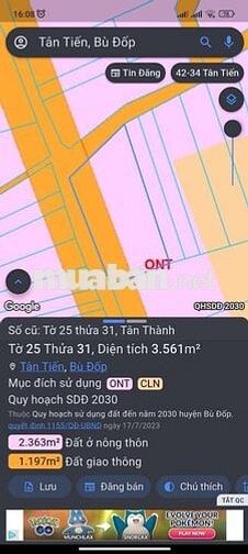 ĐẤT ĐẸP ĐƯỜNG NHỰA - GẦN CHỢ - GIÁ TỐT BÙ ĐỐP