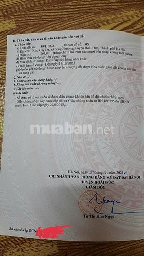 Cần bán gấp lô đất nông nghiệp 264m2 sát Đại Lộ Thăng Long đón sóng Và