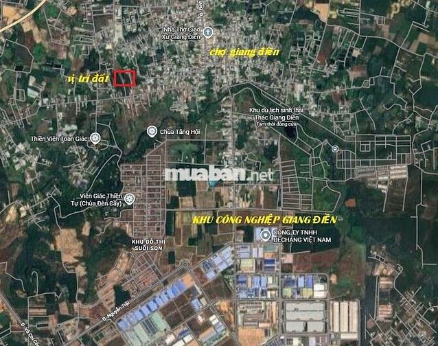 BÁN ĐẤT GẦN CHỢ GIANG ĐIỀN 100M2(5MX20M) KẾ BÊN KHU CÔNG NGHIỆP 750TR