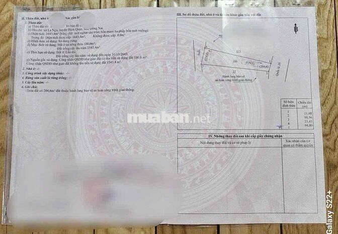 Chính chủ bán đất mặt tiền Quốc lộ 20, cây số 97 – La Ngà, Định Quán