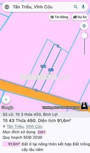 đất nền giá rẻ thổ cư 100%, phường Tân Triều, Vĩnh Cửu, Đồng Nai