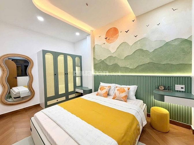 Lên sóng nhà mới Full nội thất Nơ Trang Long 3 tầng ngang to DT 64m2 