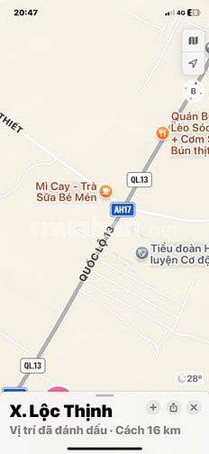 Bán đất tại ấp 2, Quốc Lộ 13, 2,5 tỷ, 708 m2, giá tốt uy tín (6x118m2)