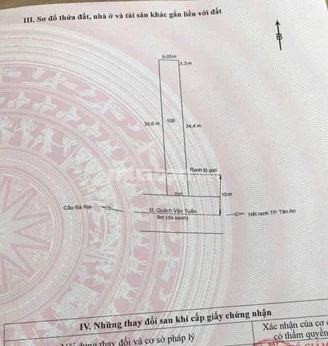 Định Cư Bán 177m2 Đất Thổ Cư Mặt Tiền Đường 20m ở TP Tân An Long An