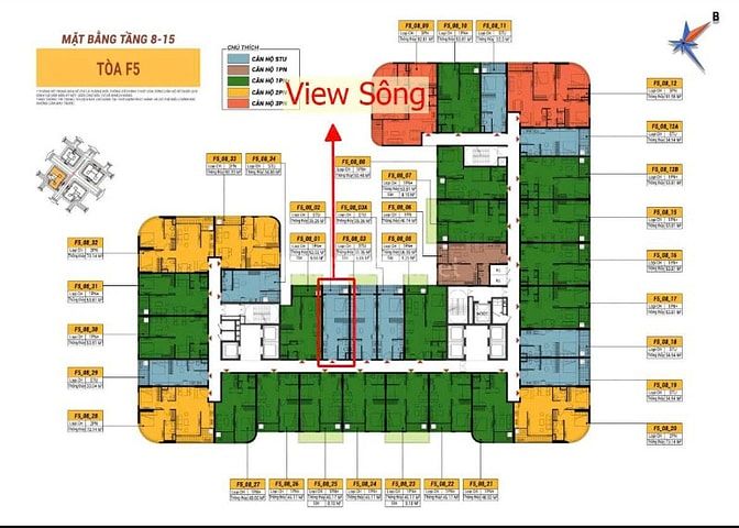 Độc quyền căn STU tầng 16, căn 02, tòa F5 Sun FourS, View sông trực di