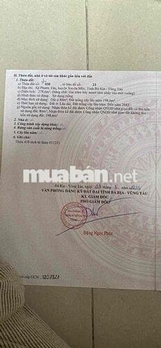 đất Phước tân cần bán. huyện xuyên mộc. brvt nay hcm