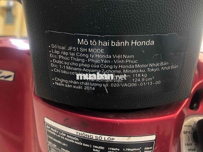 Honda SH Mode 2014 Đỏ