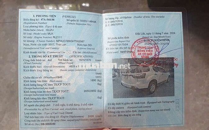 Isuzu MUX 2017 Trắng