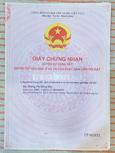 Bán đất thổ 2 mặt tiền đẹp thị trấn Thạnh Hóa - Long An