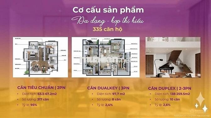Quỹ căn cuối tại dự án Mia center 2PN full nội thất liền tường 