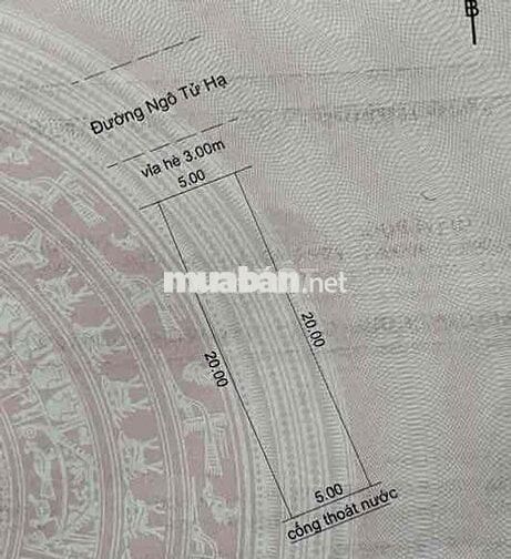 Chỉ nhỉnh 5 t.y có ngay lô đất 100m2 mặt tiền Ngô Tử Hạ,đường 5m5 khu