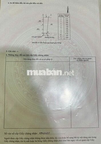 CHÍNH CHỦ BÁN Thửa 668, tờ 5, Phú Lộc Tây 4, H. Diên Khánh, Khánh Hòa