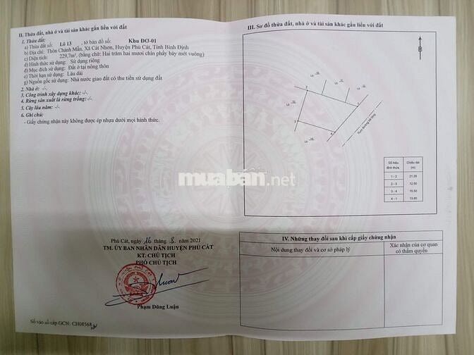 Ahihi Chính chủ bán 230 m2 khu TĐC Chánh Mẫn, Cát Nhơn gần sân bay