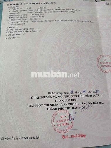 BÁN NHÀ CHÍNH CHỦ TP. THỦ DẦU MỘT, BÌNH DƯƠNG