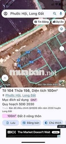 Chính chủ bán lô đất Phước Hội, Long Đất (xã Lộc An, huyện Đất Đỏ cũ) 