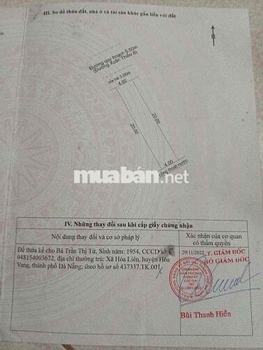 Bán đất MT Xuân Thiều 8 Hoà Hiệp Nam Liên Chiểu Sát Biển