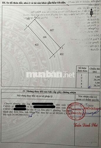 BÁN ĐẤT THỔ CƯ SỔ ĐỎ - VỊ TRÍ ĐẸP NHẤT TÂN TRIỀU  (Đường Văn Phương)