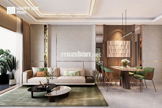 Bán CH 2PN view sân golf + sông SG 66,2m2 tại Happy One Mori, 2.559 tỷ